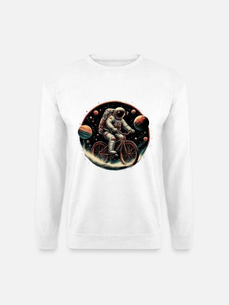 Fahrrad Astronaut Orbid Fahrradfahren Geschenk - Unisex Pullover - Weiß