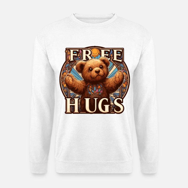 Teddy Gratis Umarmungen Geschenk - Unisex Pullover - Weiß