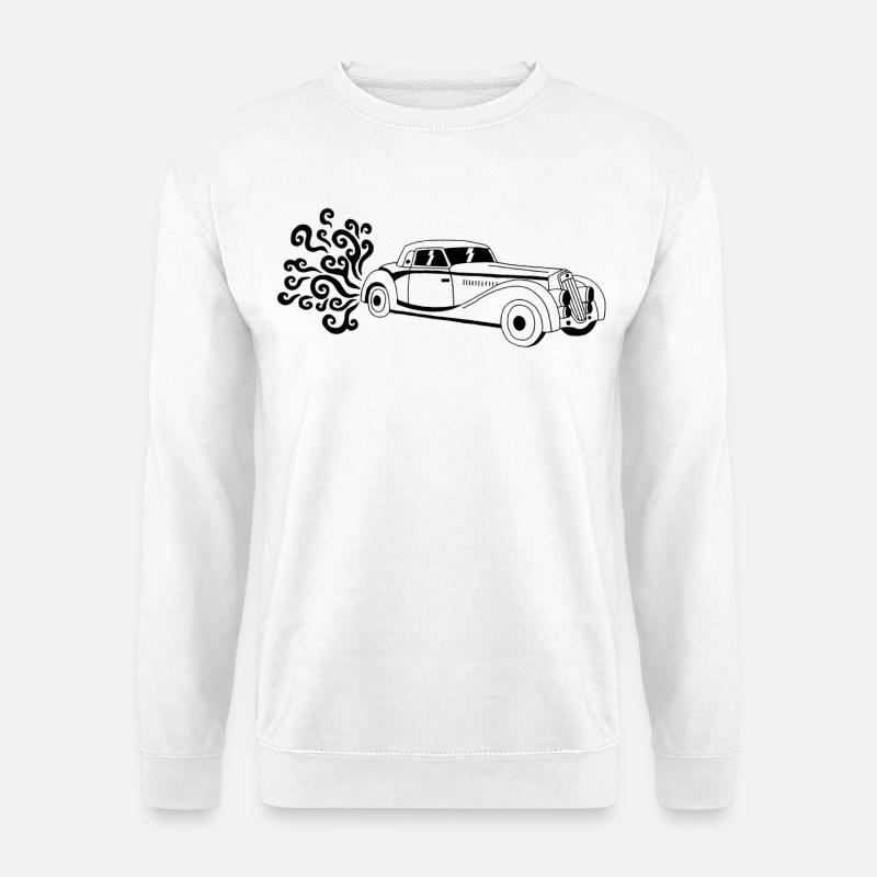 Schwarzer Oldtimer - Unisex Pullover - Weiß