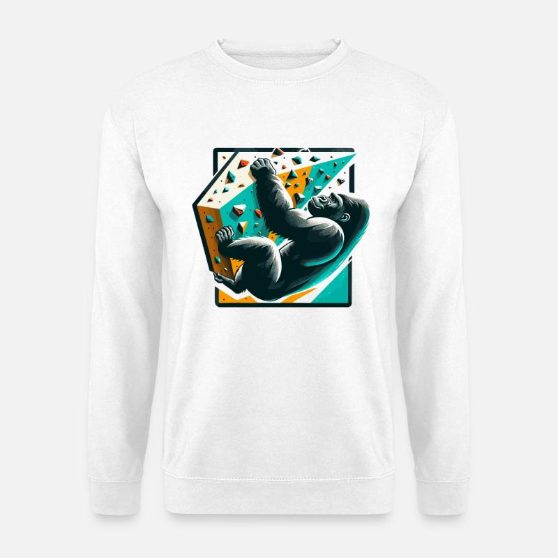 Bouldering Gorilla Gift - Unisex Sweatshirt - white