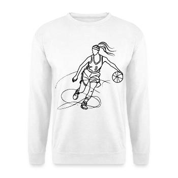 Female basketball player line art - Unisex Sweatshirt - white - Front
