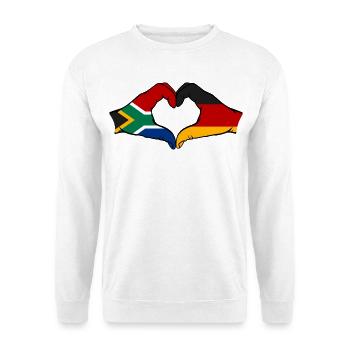 Afrique du Sud Allemagne Drapeau Mains Coeur Forme - Sweat-shirt Unisexe - blanc - Devant