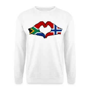 Afrique du Sud Norvège Drapeau Mains Coeur Forme - Sweat-shirt Unisexe - blanc - Devant