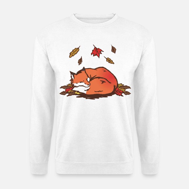 Ruhiger Herbstfuchs Illustration - Unisex Pullover - Weiß