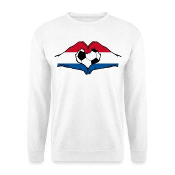 Drapeau de football de Hollande mains en forme de coeur - Sweat-shirt Unisexe - blanc - Devant