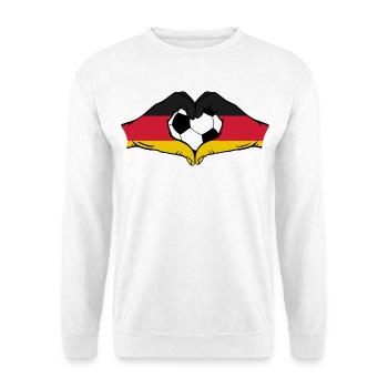 Germany football flag hands heart shape - Unisex Sweatshirt - white - Front