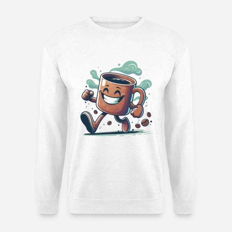 Gute Laune Kaffee Tasse Geschenk - Unisex Pullover - Weiß