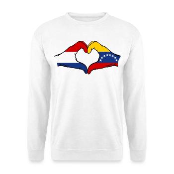 Holland Venezuela Flag Hands Heart Shape - Unisex Sweatshirt - white - Front