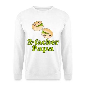 2. Kind - Zweifacher Papa Vater - Unisex Pullover - Weiß - Vorne