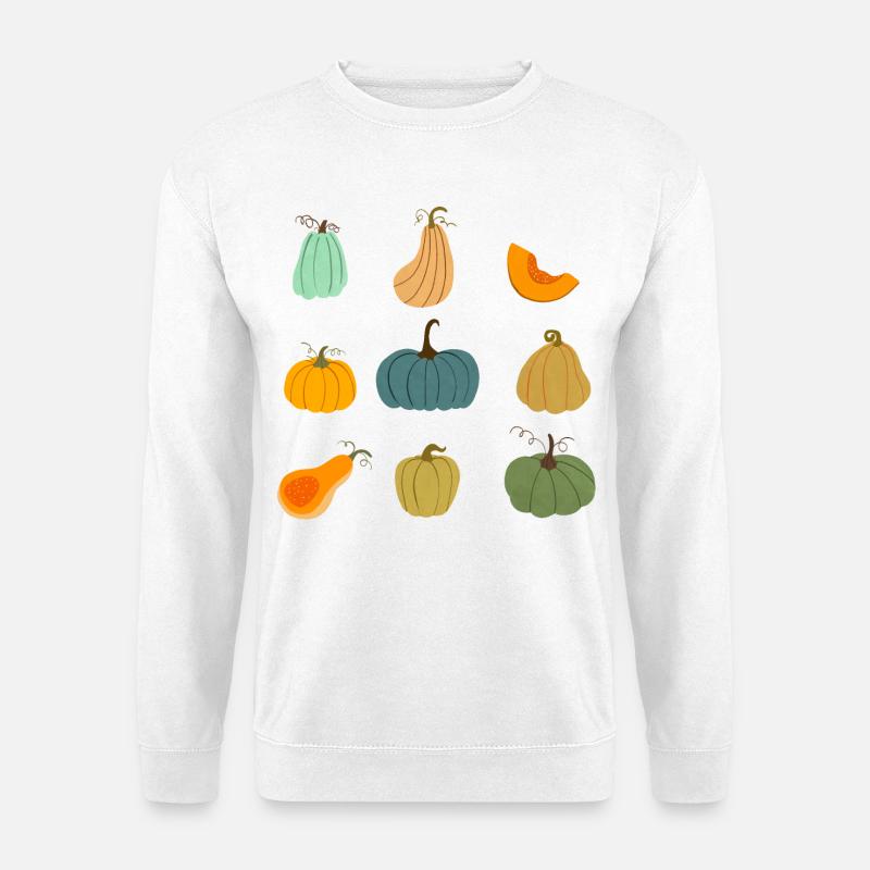 Bunte Herbstkürbis-Kollektion - Unisex Pullover - Weiß