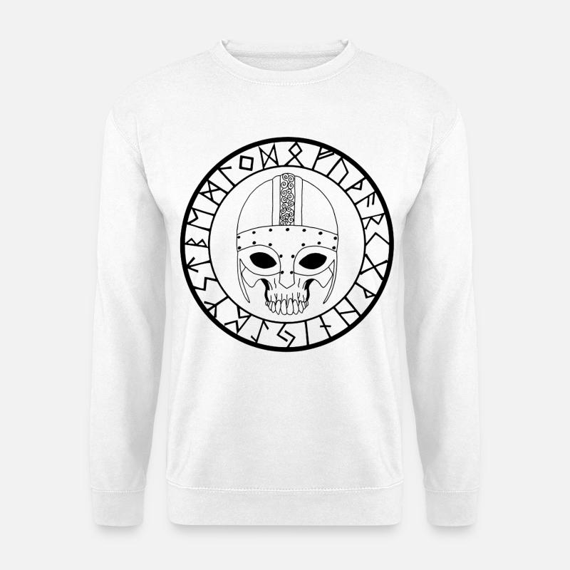 Wikinger Schädel (Schwarz) - Unisex Pullover - Weiß