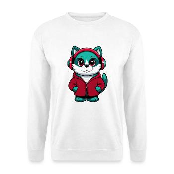 Ägäis Katze Rasse Karikatur Kawaii Tier Haustier - Unisex Pullover - Weiß - Vorne