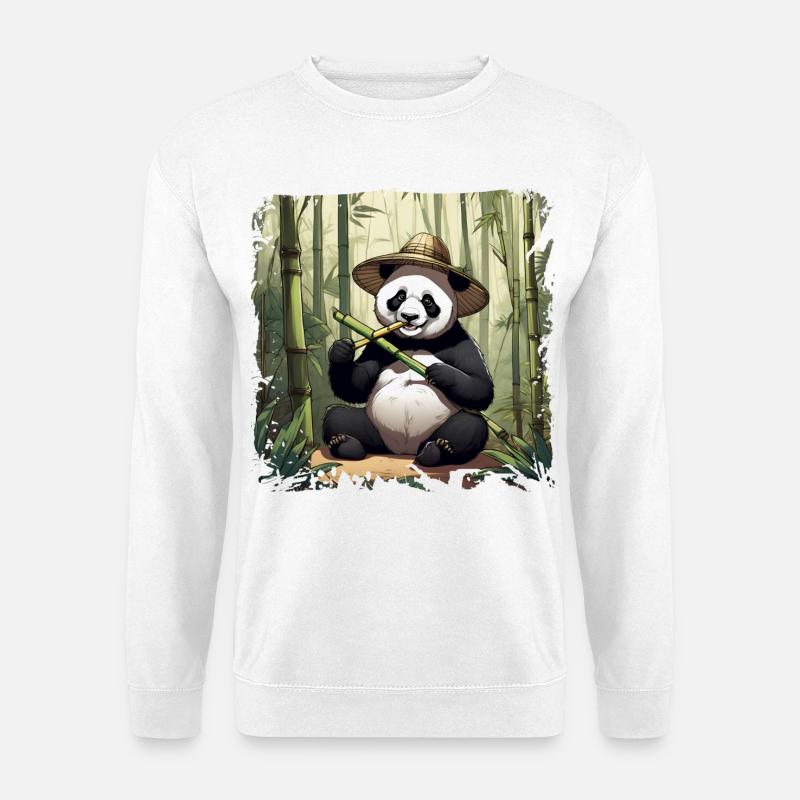 Panda isst! - Unisex Pullover - Weiß
