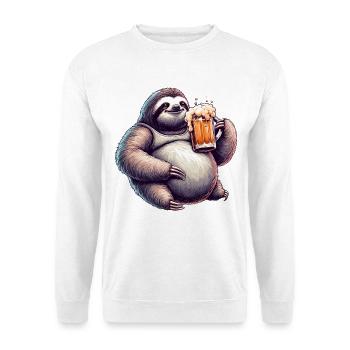 Dad Bod Beer Belly Beer Sloth Gift - Unisex Sweatshirt - white - Front