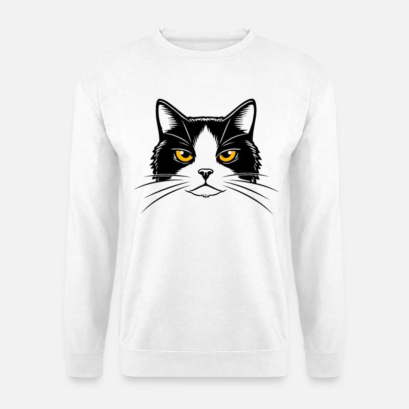 Illustration d’une tête de chat. - Sweat-shirt Unisexe - blanc
