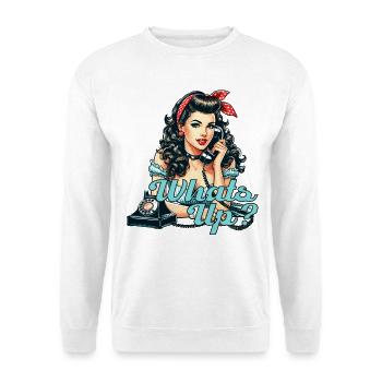 Rockabilly femme téléphone à cadran - Sweat-shirt Unisexe - blanc - Devant