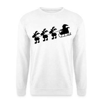 Weihnachtsmann mit Schlitten - Unisex Pullover - Weiß - Vorne