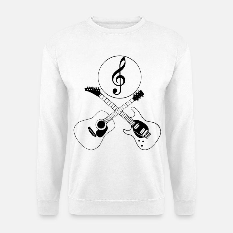 Gitarren und Musik - Unisex Pullover - Weiß