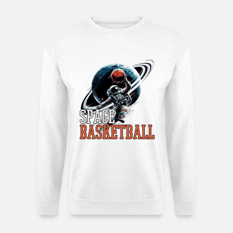 Space Basketball Astronaut Geschenk - Unisex Pullover - Weiß