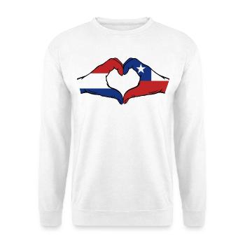 Hollande Chili Drapeau Mains Forme Coeur - Sweat-shirt Unisexe - blanc - Devant