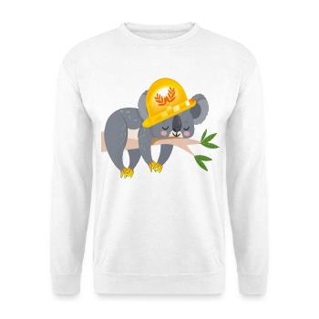 HANDWERKER KOALA BÄR - Unisex Pullover - Weiß - Vorne - Alina (178cm) & Michal (187cm)
