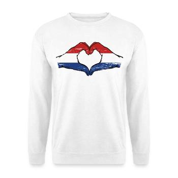 Holland flag hands heart shape used - Unisex Sweatshirt - white - Front