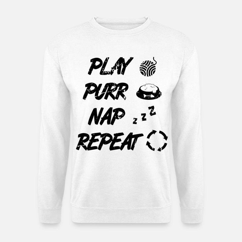 Routine du chat - Sweat-shirt Unisexe - blanc