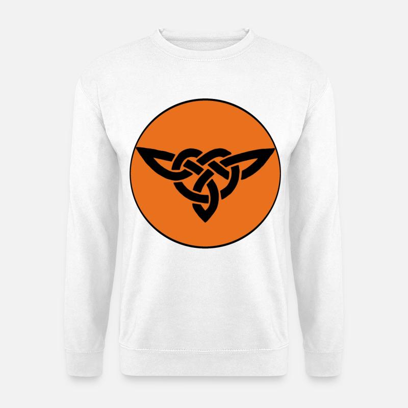 Orangefarbener keltischer Vogel - Unisex Pullover - Weiß