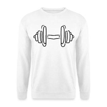 Fitness Dumbbell - Unisex Sweatshirt - white - Front