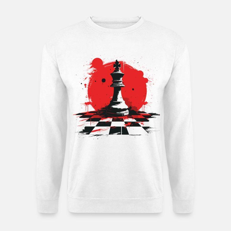 Schachfiguren Grafik - Unisex Pullover - Weiß