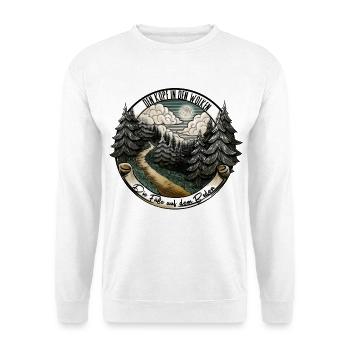 Wanderlust: We follow the path – Nature & Adventure - Unisex Sweatshirt - white - Front