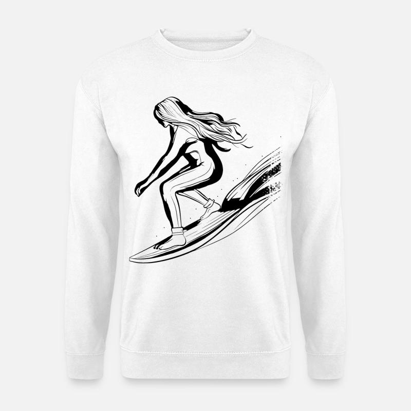 Surfer Mädchen - Unisex Pullover - Weiß