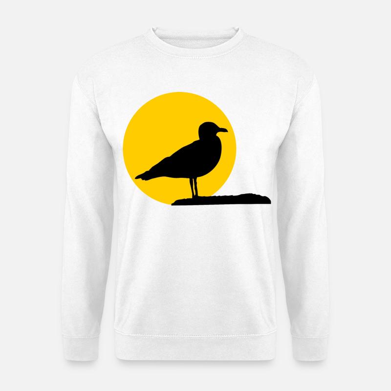 Mouette devant le soleil - Sweat-shirt Unisexe - blanc
