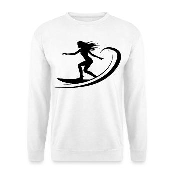 Surfing Girl Drawing - Unisex Sweatshirt - white - Front