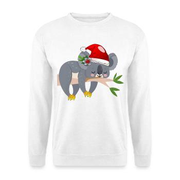 WEIHNACHTEN KOALA BÄR - Unisex Pullover - Weiß - Vorne - Alina (178cm) & Michal (187cm)