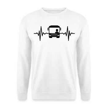 Busfahrer Herzschlag - Unisex Pullover - Weiß - Vorne