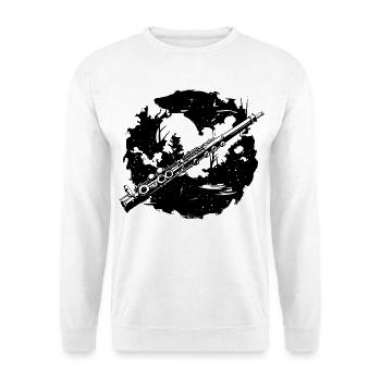Croquis de flûte - Sweat-shirt Unisexe - blanc - Devant