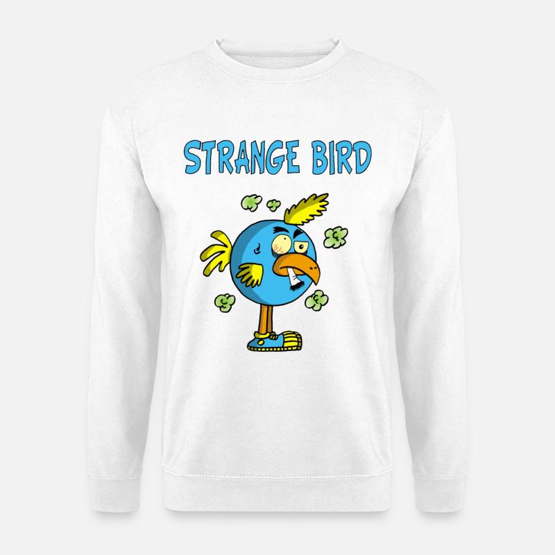 Seltsamer blauer Vogel - Unisex Pullover - Weiß