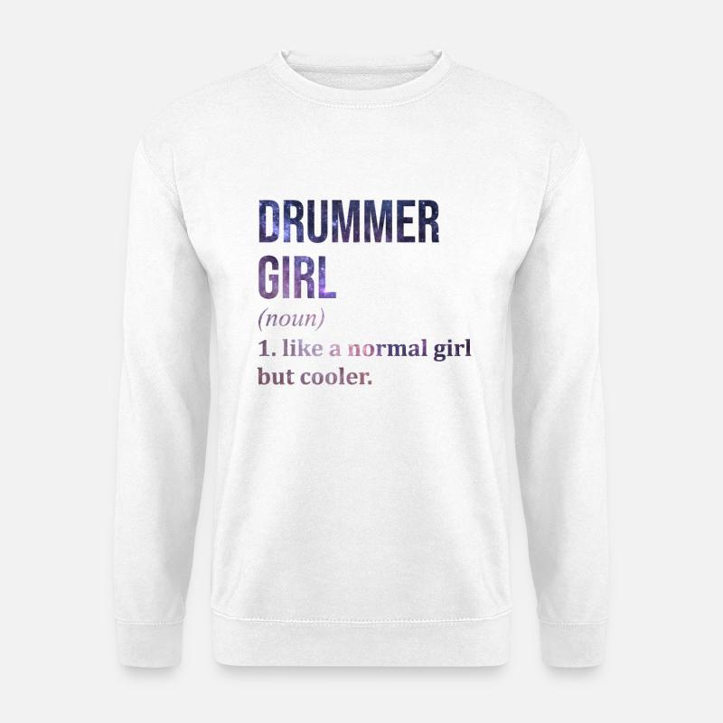 Schlagzeuger - Unisex Pullover - Weiß