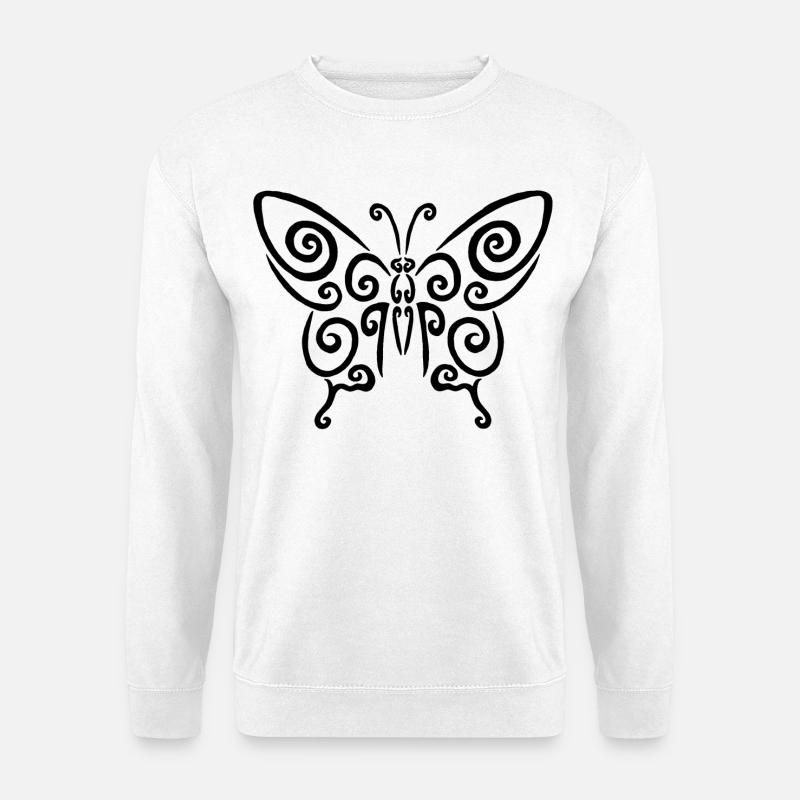 Symbol eines schwarzen Schmetterlings - Unisex Pullover - Weiß