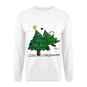 De jolis sapins de Noël - Sweat-shirt Unisexe - blanc - Devant