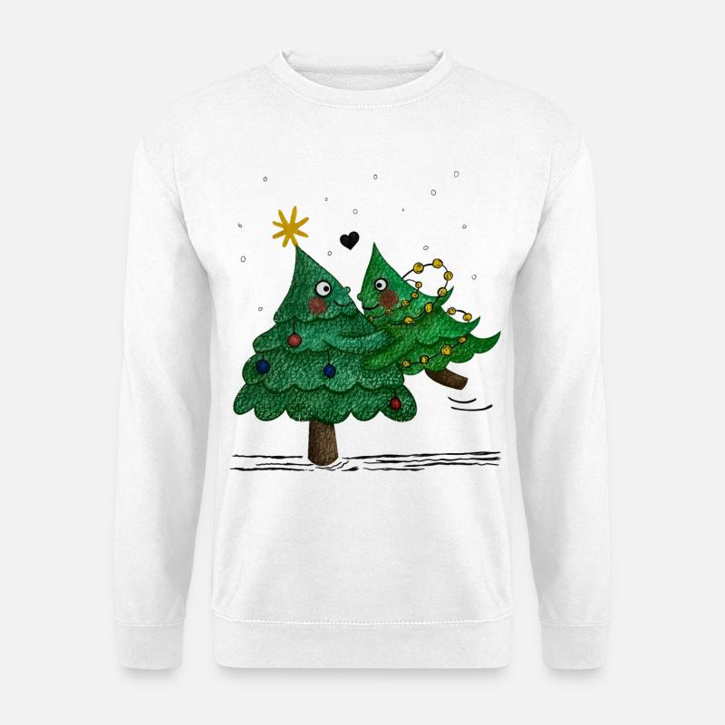 Niedliche Weihnachtsbäume - Unisex Pullover - Weiß
