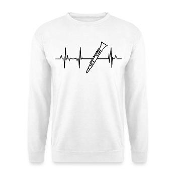 Clarinetist Heartbeat - Unisex Sweatshirt - white - Front