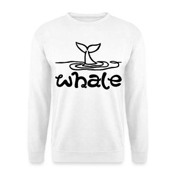 La queue de la baleine (noir) - Sweat-shirt Unisexe - blanc - Devant