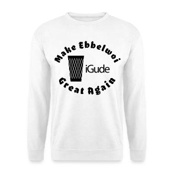 iGude Geripptes Great Again Ebbelwoi - Unisex Pullover - Weiß - Vorne
