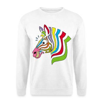 mehrfarbiges Zebra - Unisex Pullover - Weiß - Vorne