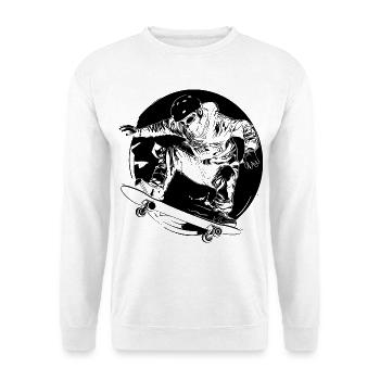 Skateboarder Comic-Stil - Unisex Pullover - Weiß - Vorne
