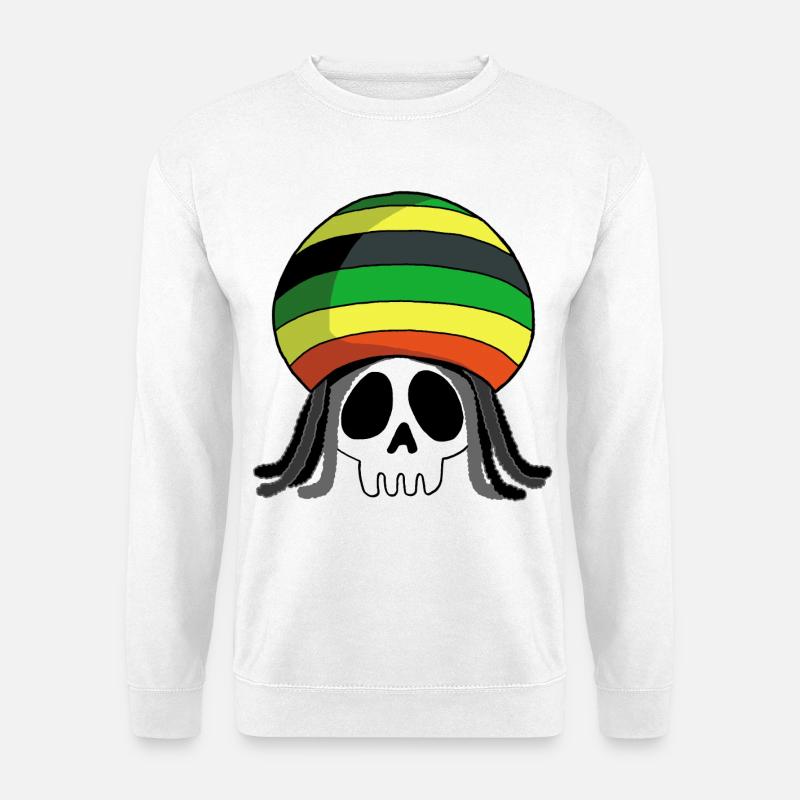 Totenkopf-Reggae-Musik - Unisex Pullover - Weiß