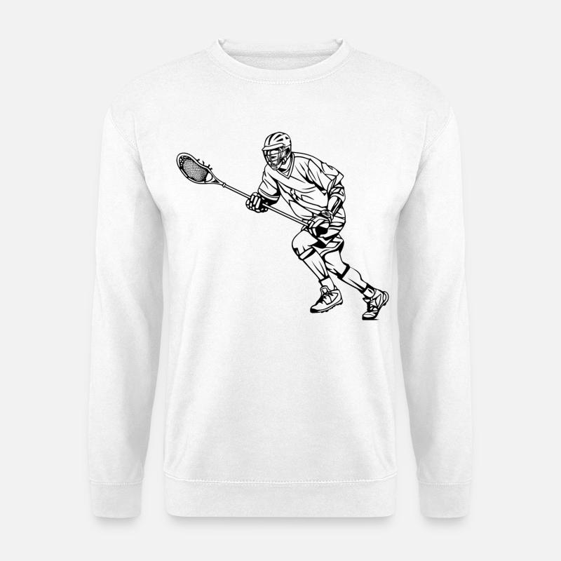 Lacrossespieler Skizze - Unisex Pullover - Weiß