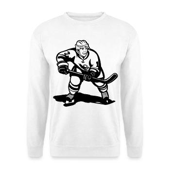 Eishockeyspieler Skizze - Unisex Pullover - Weiß - Vorne